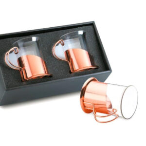 Set 2 Tazas Cobrizadas 200cc Glass/Metal