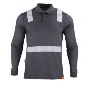 Polera Polo Hibrida Cinta Reflectiva Manga Larga