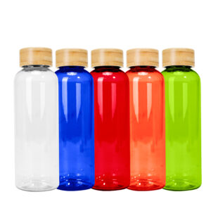 Botella PET tapa bamboo 550cc